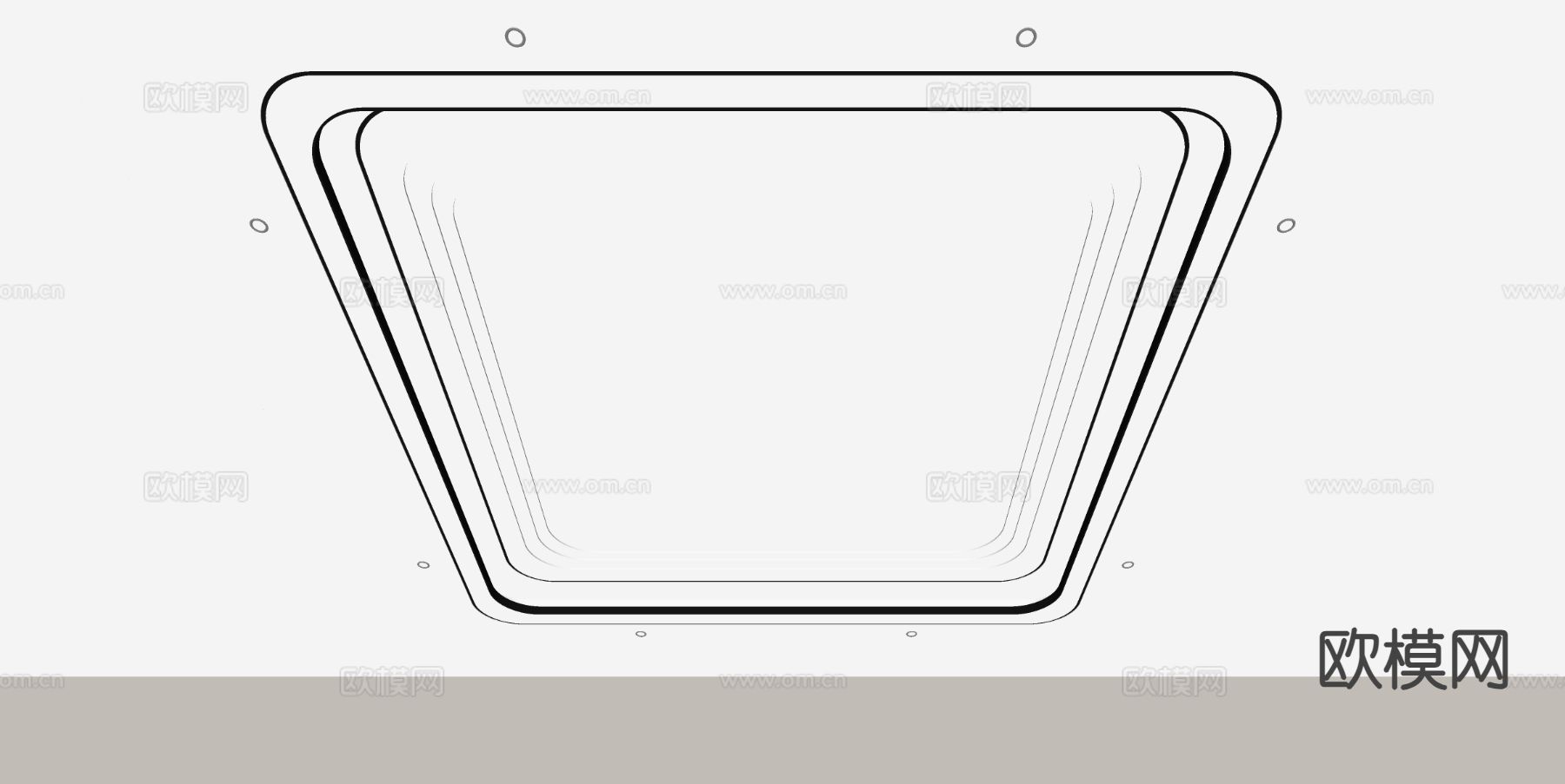 现代天花吊顶su模型