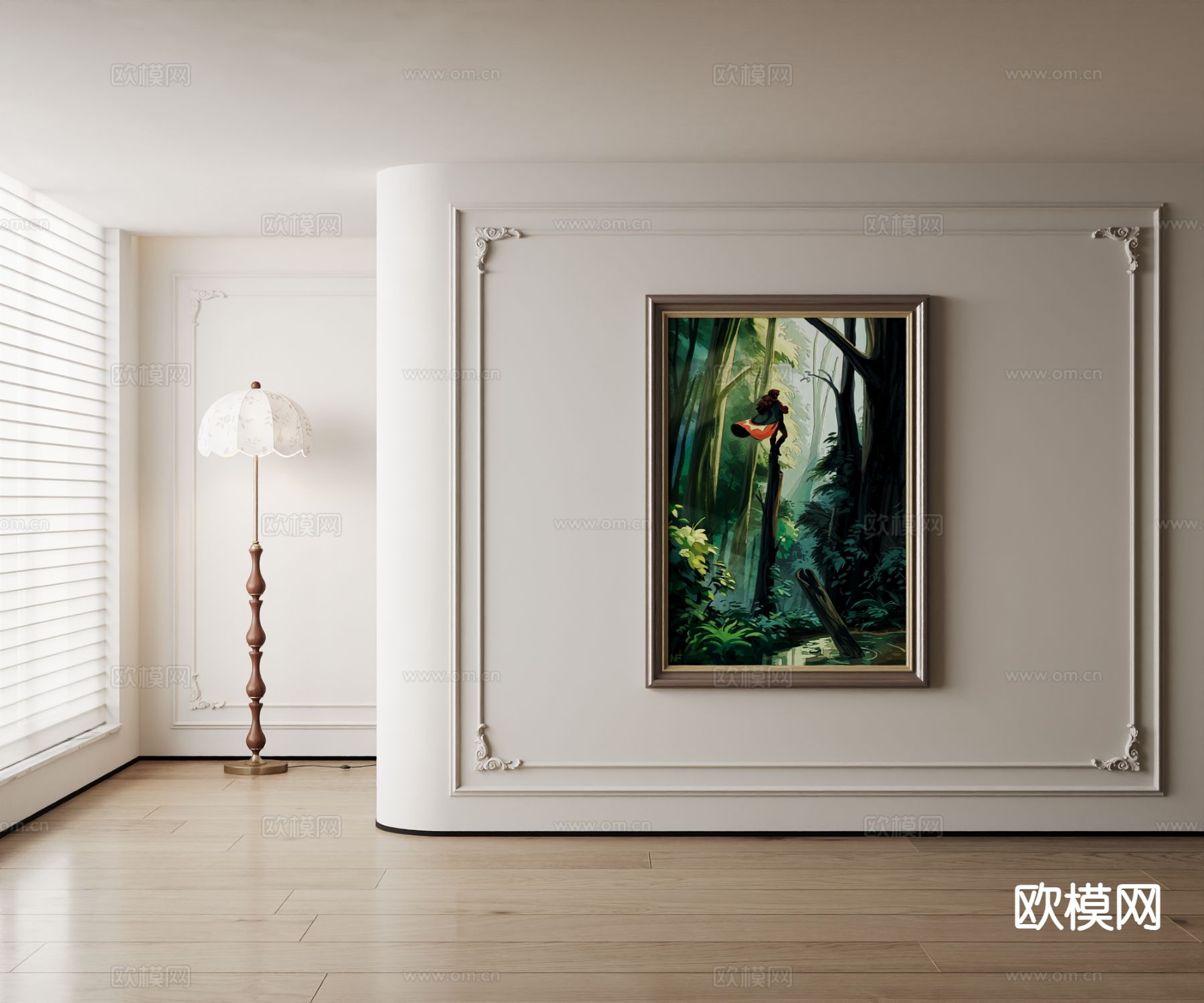 美式装饰画 油画su模型下载（渲染图2）