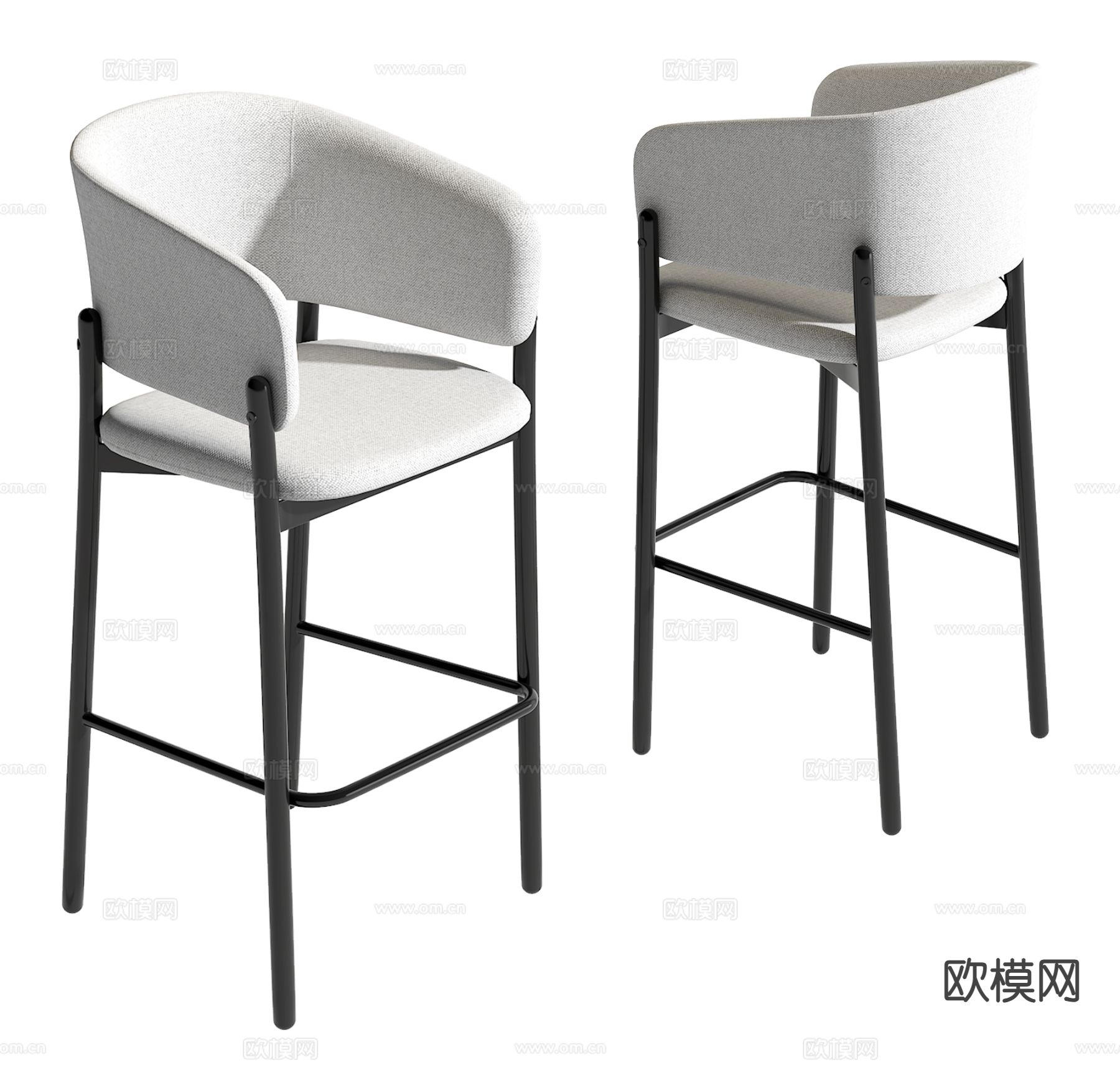 现代吧椅su模型下载（渲染图2）