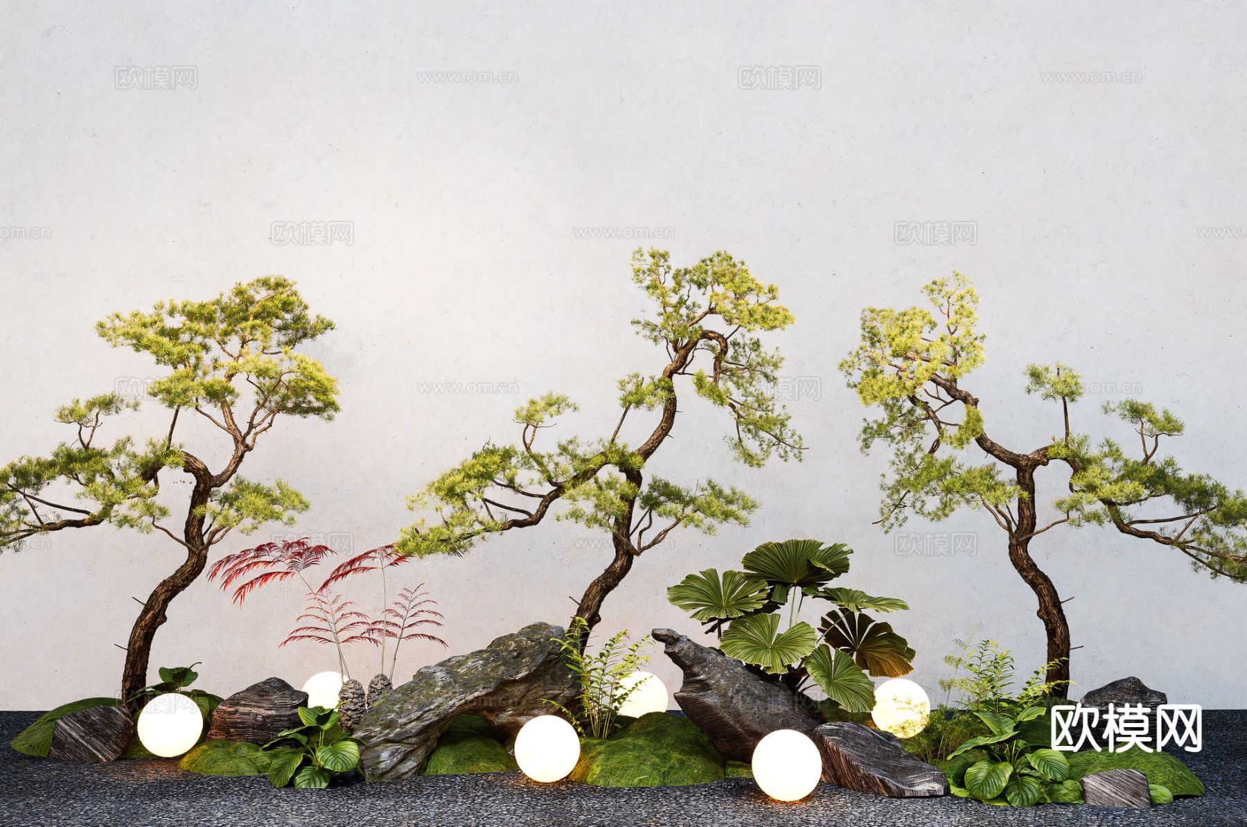 景观造型树 松树 景观树su模型下载（渲染图2）