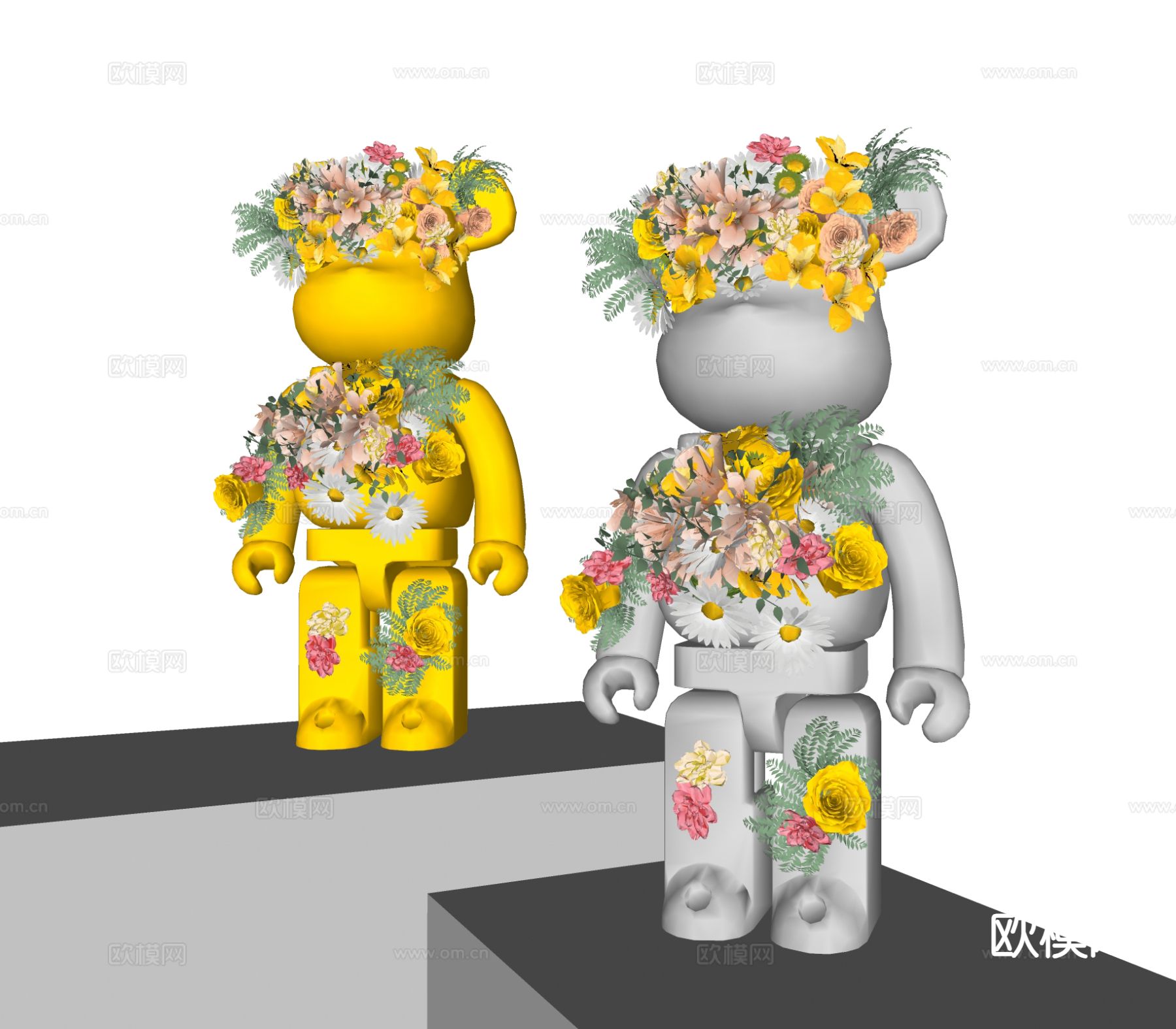 暴力熊雕塑 潮玩su模型下载（渲染图1）