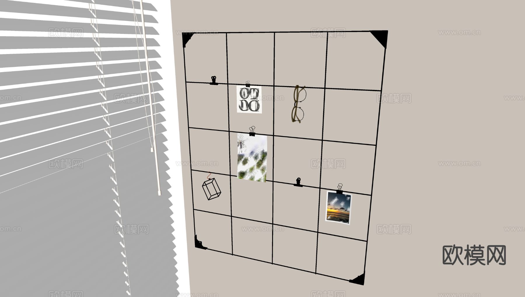照片墙 相框照片夹su模型