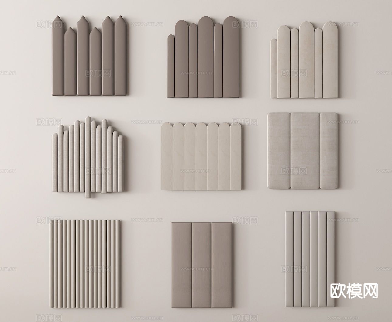 床头靠背 软包靠背 榻榻米软包su模型下载（渲染图2）