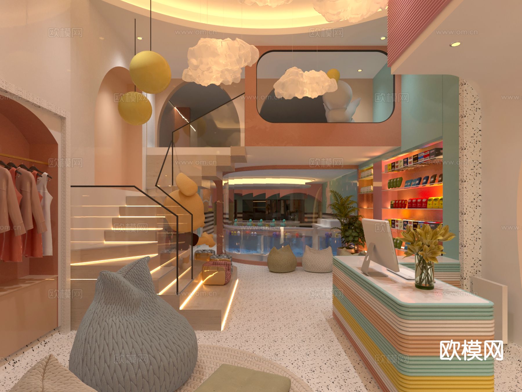 现代母婴店免费3d模型下载（渲染图2）