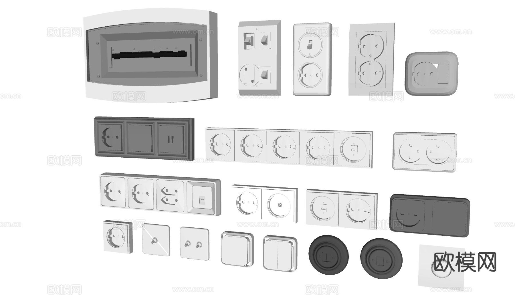 五金件 开关五金 插座 电箱3d模型