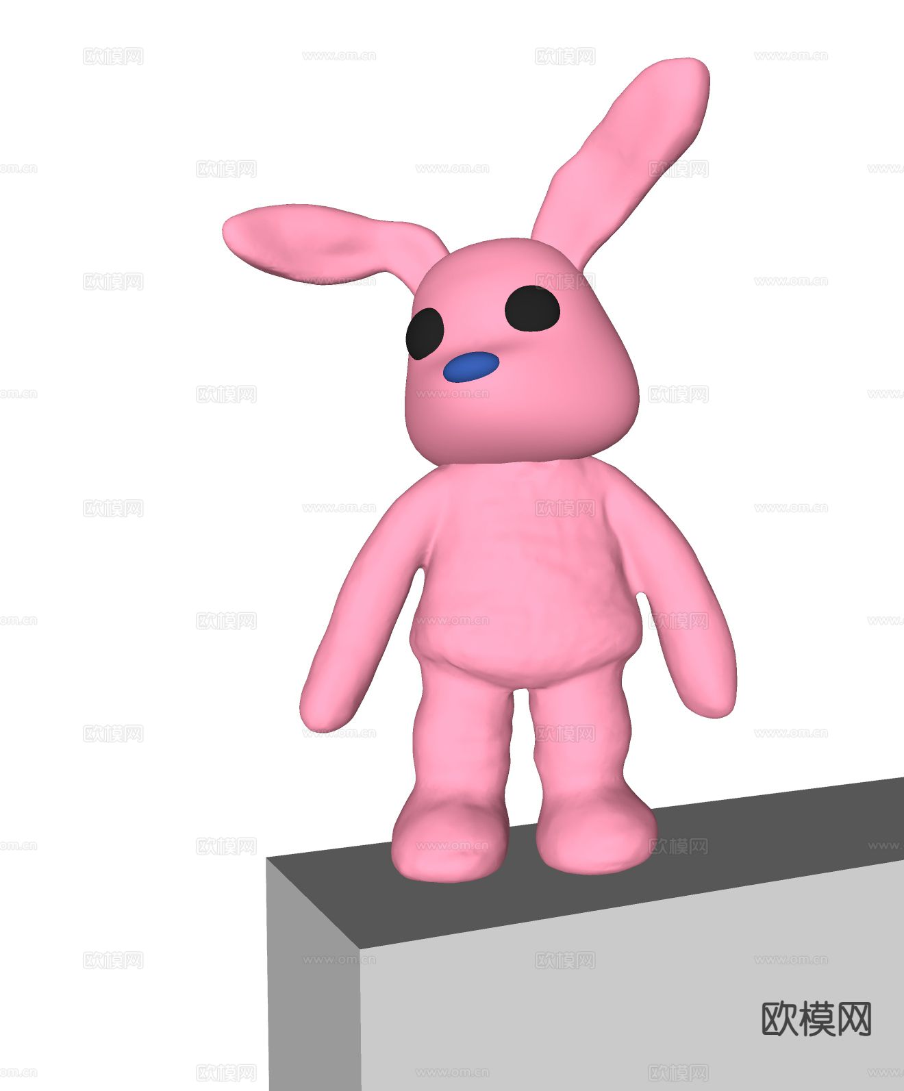 现代兔子雕塑 卡通潮玩su模型下载（渲染图1）