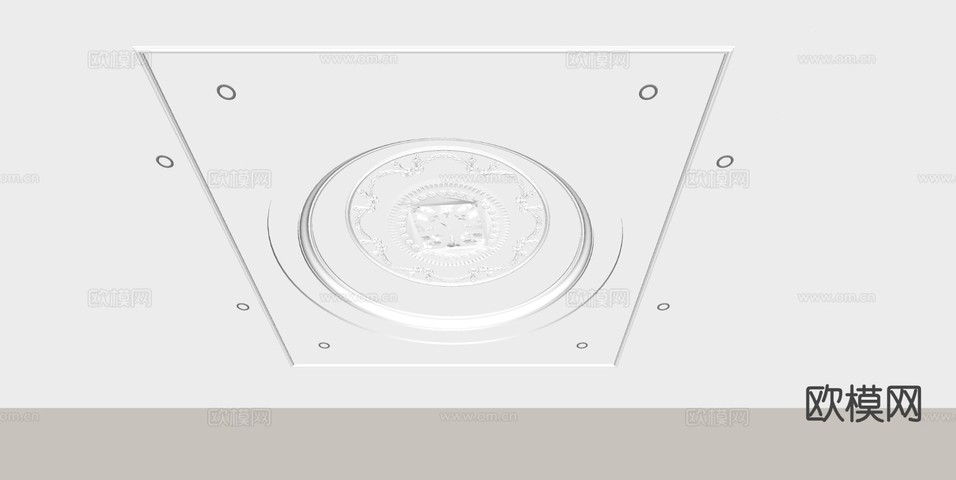 欧式天花吊顶su模型下载(渲染图2)