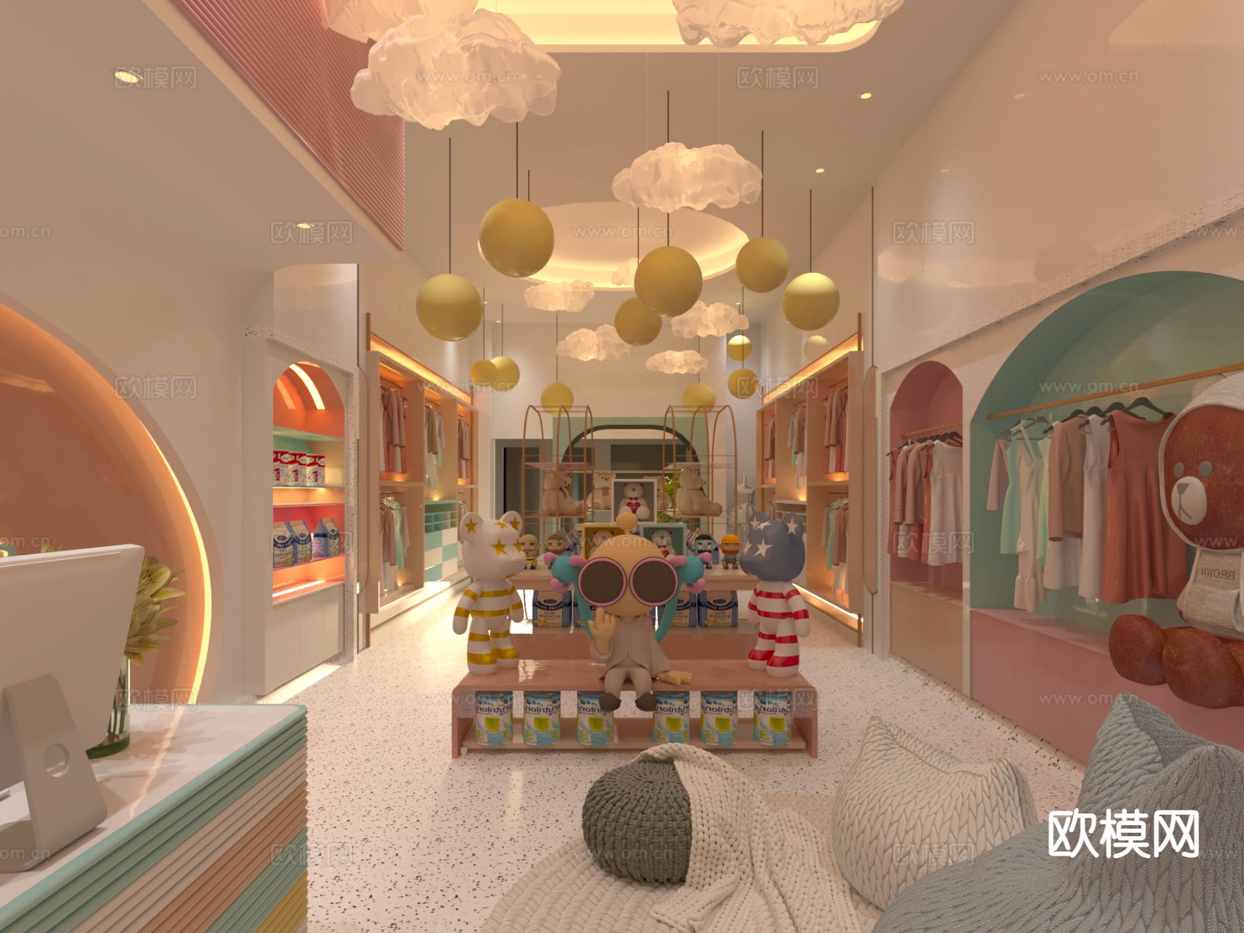 现代母婴店免费3d模型下载（渲染图3）