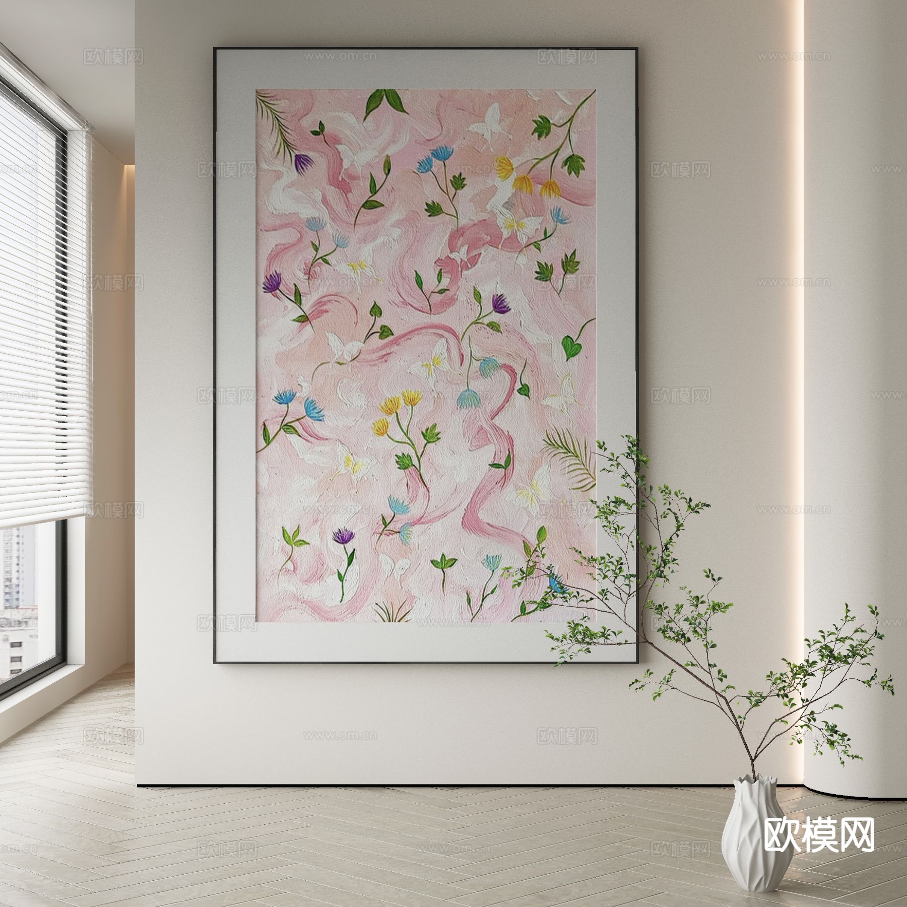 现代花卉画 装饰画3d模型