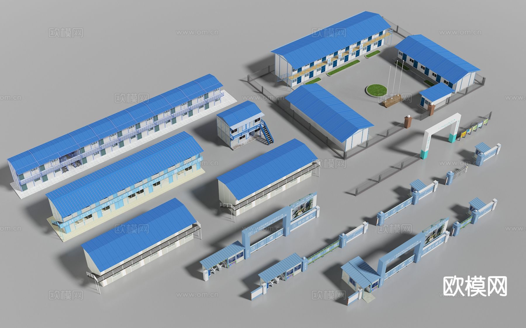 工业风厂房 厂房大门 工业板房3d模型