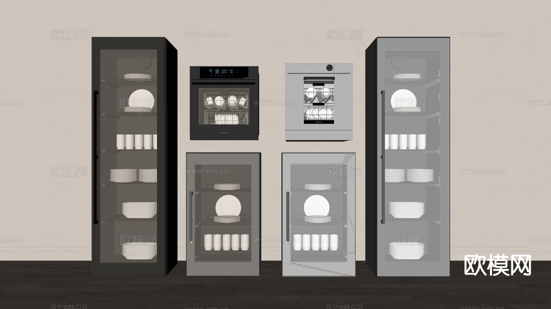 消毒柜 餐具消毒柜su模型