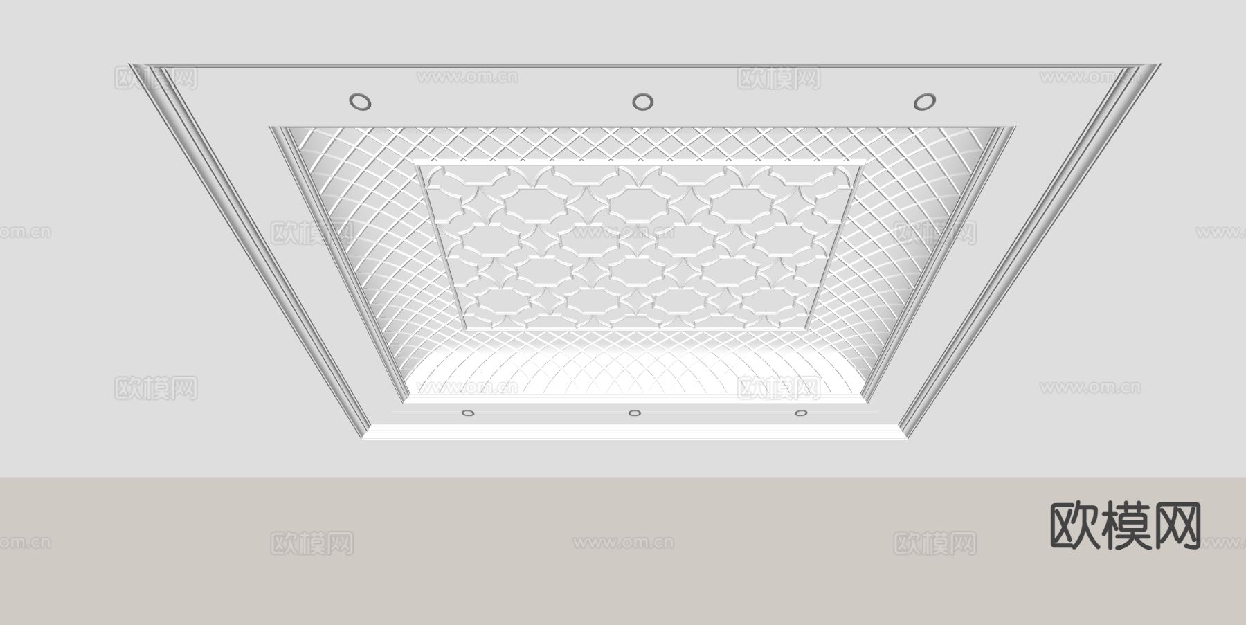 欧式天花吊顶su模型