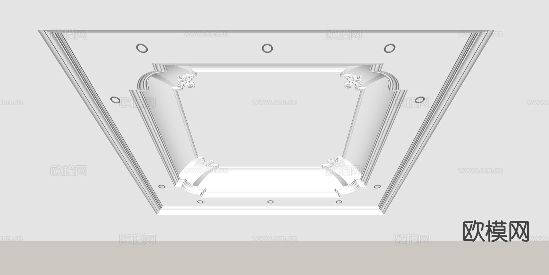 欧式天花吊顶su模型