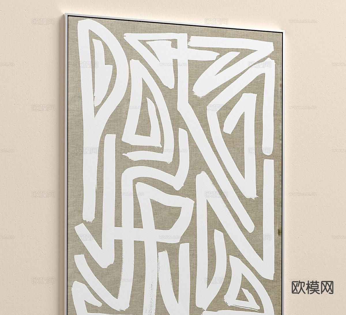 中古风挂画 几何挂画3d模型