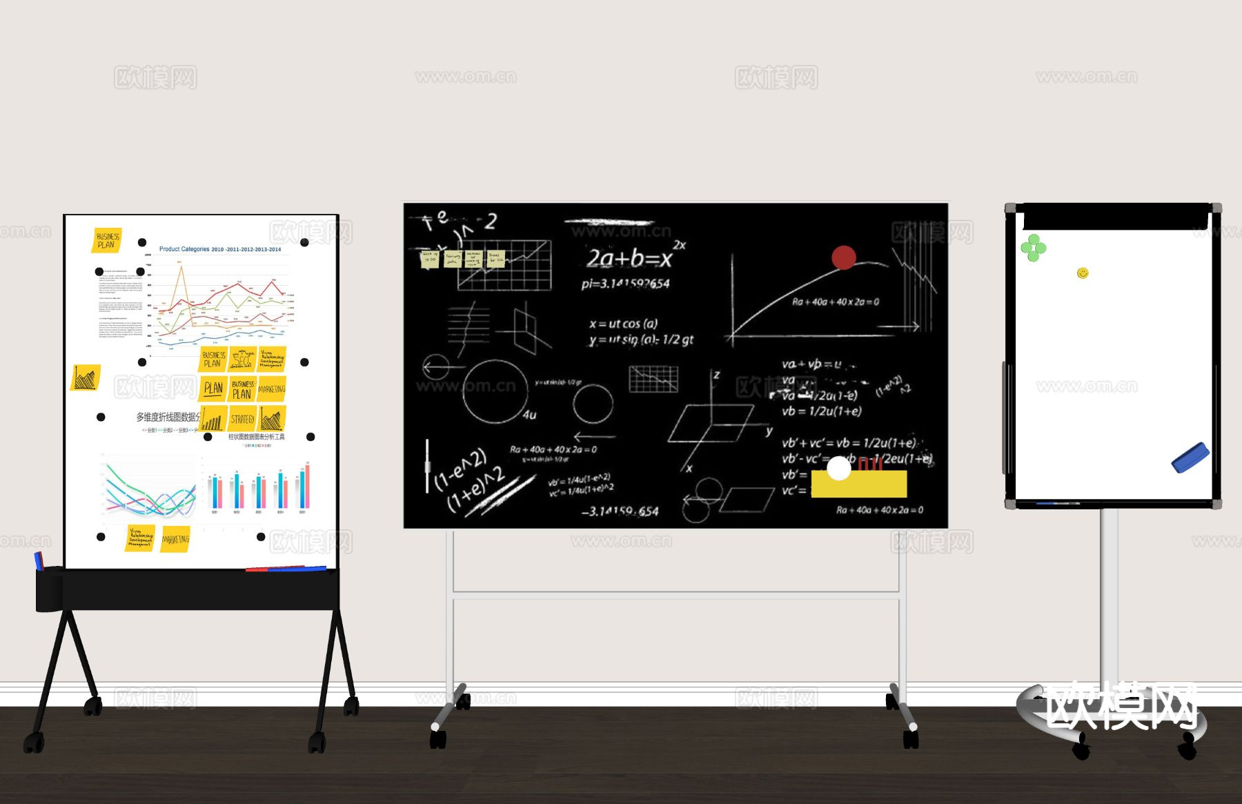 培训黑板 宣传板 白板su模型