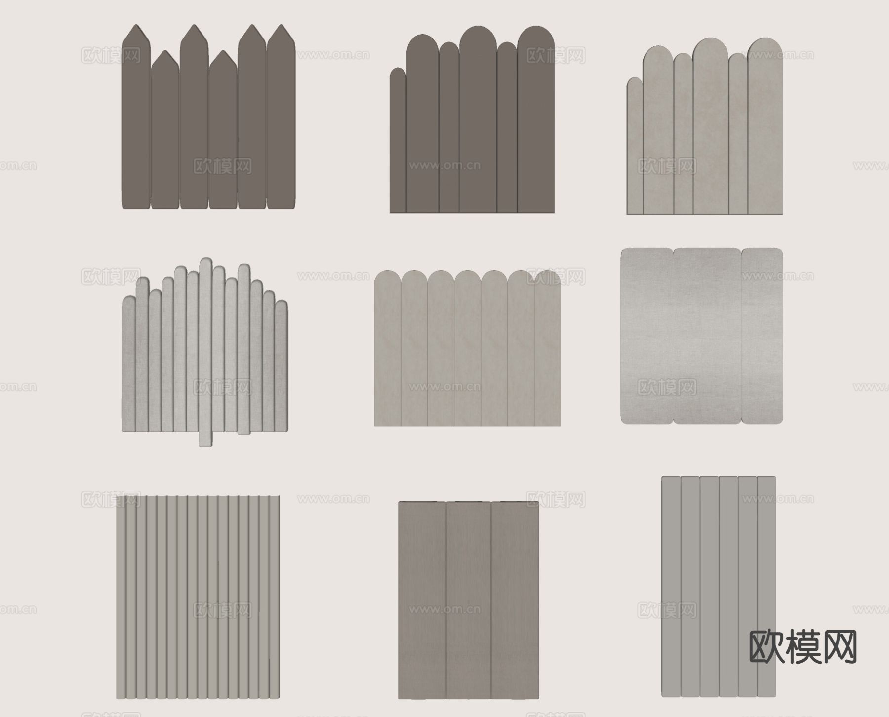 床头靠背 软包靠背 榻榻米软包su模型下载（渲染图1）