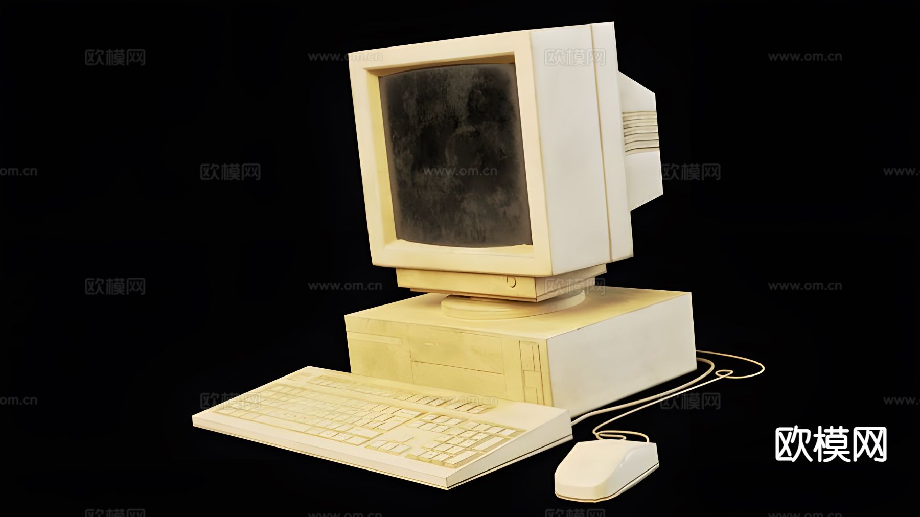 90年代电脑 旧电脑3d模型