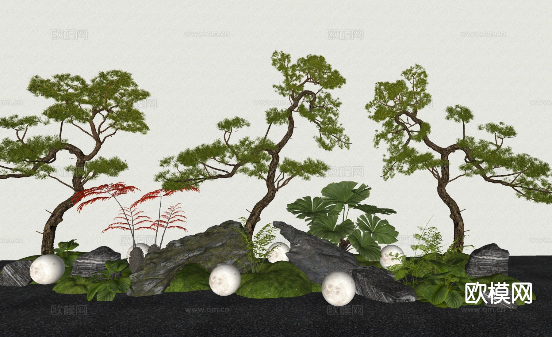 景观造型树 松树 景观树su模型下载（渲染图1）