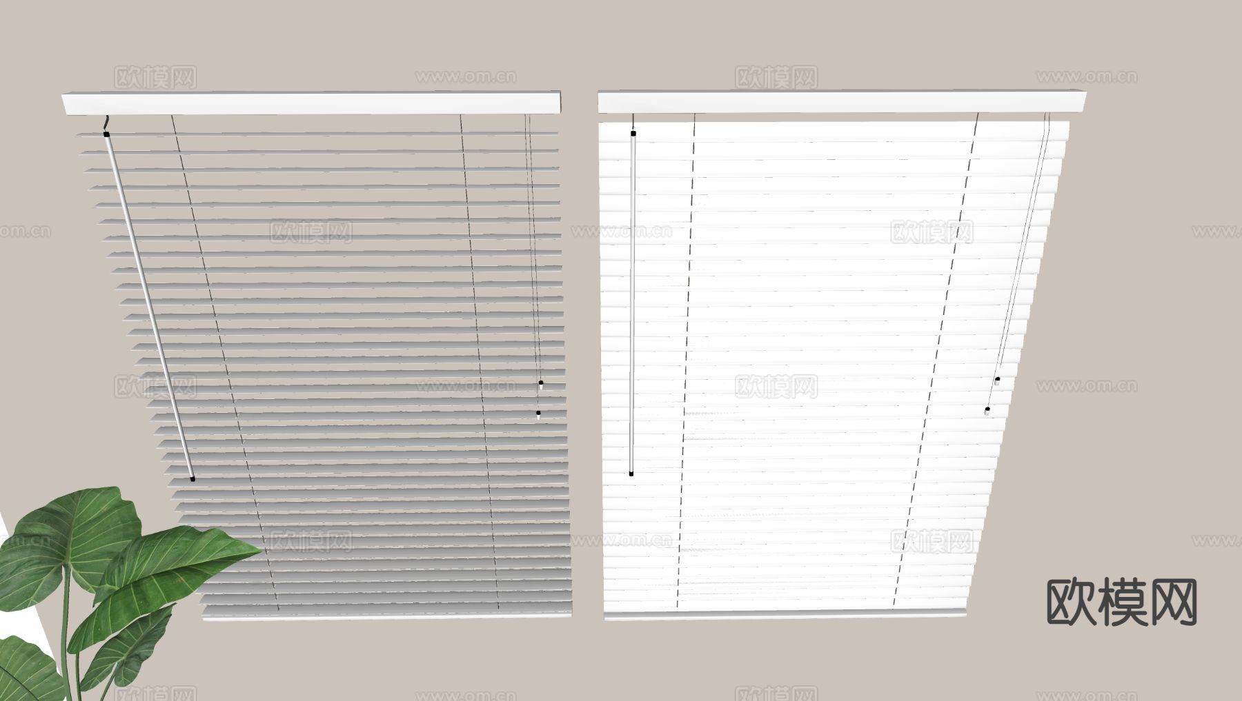 百叶帘 窗帘拉帘 遮光帘su模型