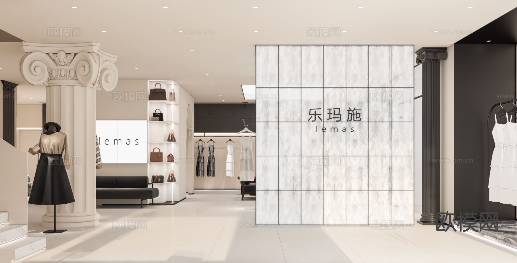 法式服装店 女装店3d模型