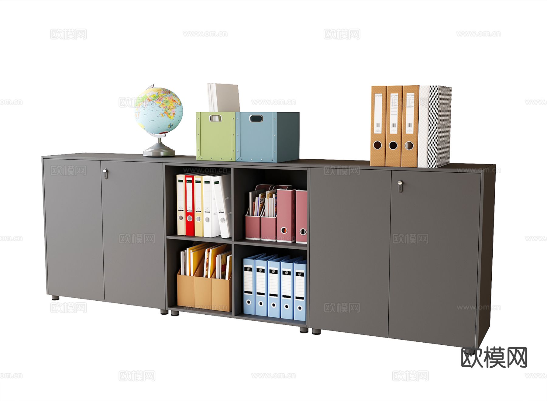 现代文件柜su模型下载（渲染图2）