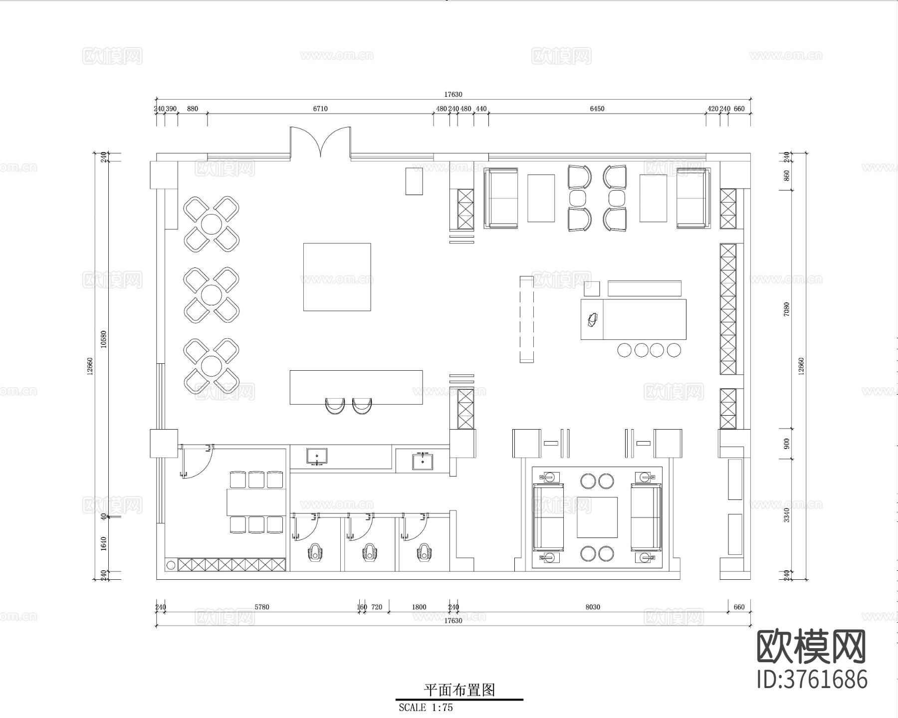 新中式售楼处CAD施工图