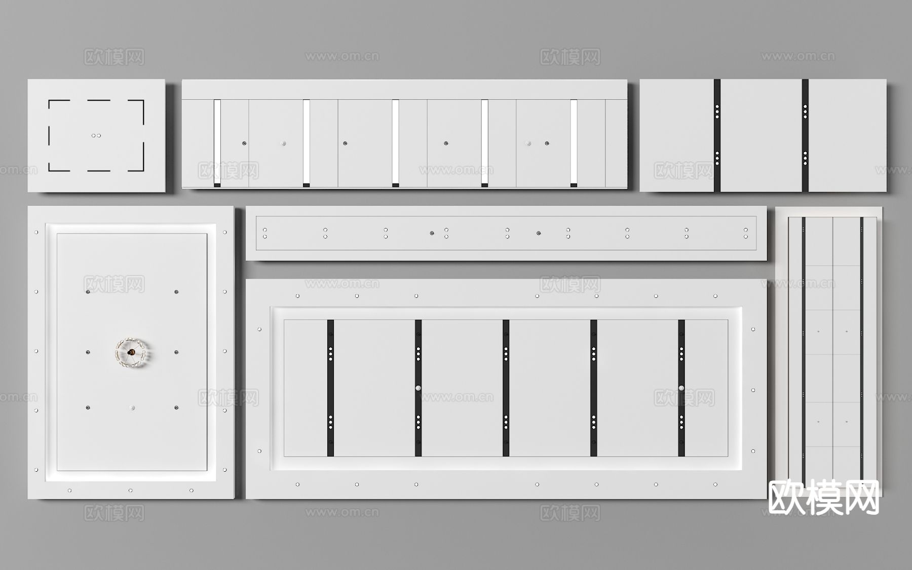 现代天花吊顶 办公室吊顶 过道吊顶3d模型