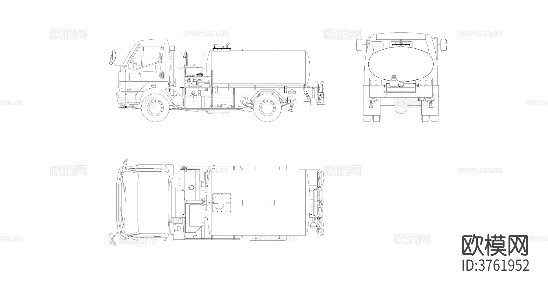 油罐车CAD三视图