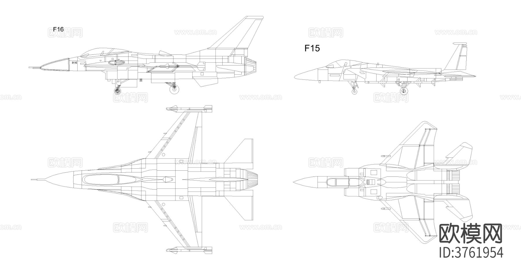 战斗机CAD图块下载