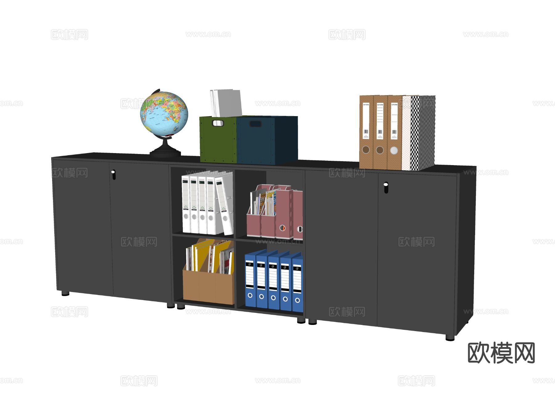 现代文件柜su模型下载（渲染图1）