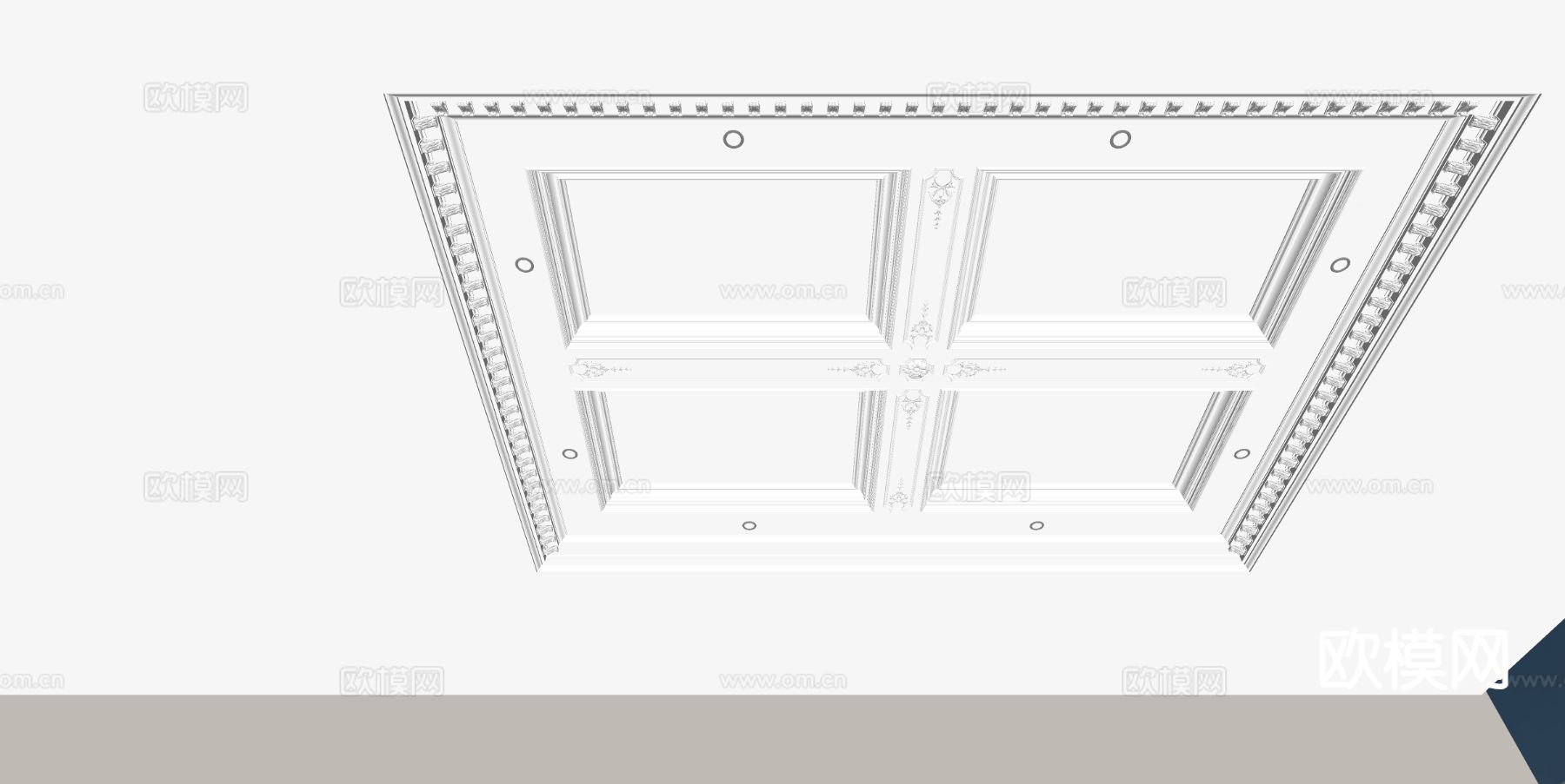 欧式天花吊顶su模型