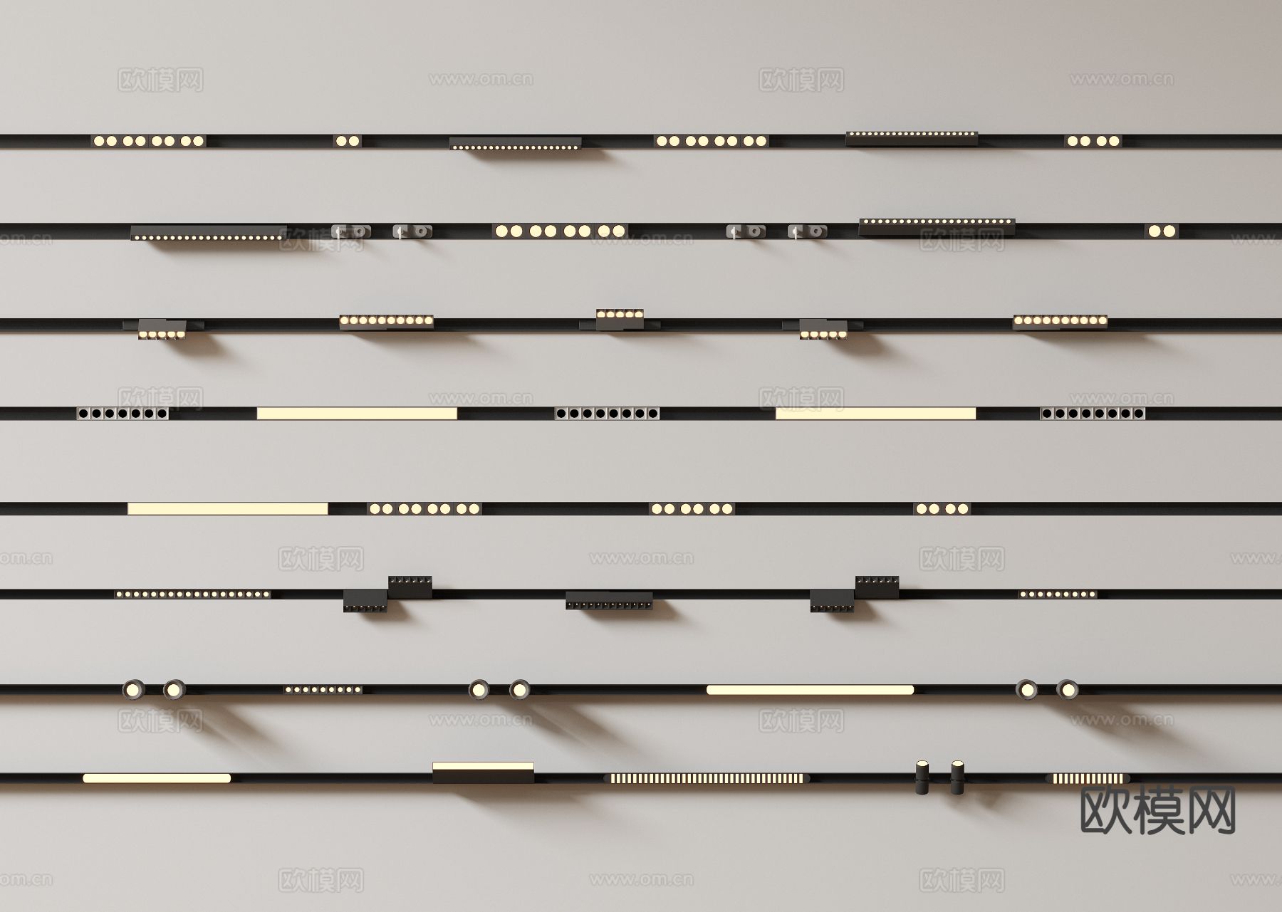 明装筒灯 嵌入式射灯 磁吸灯3d模型