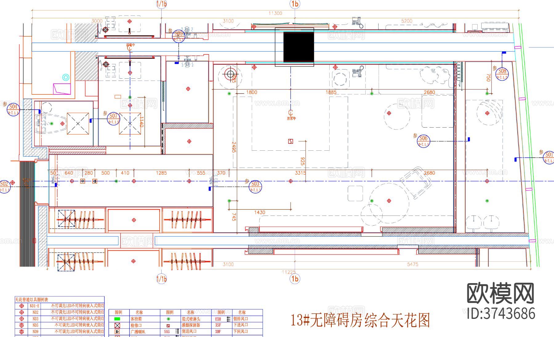 酒店客房CAD施工图