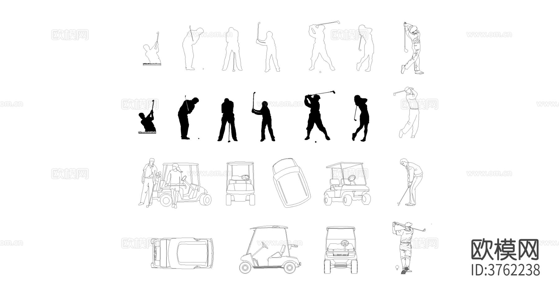 打高尔夫CAD图块下载