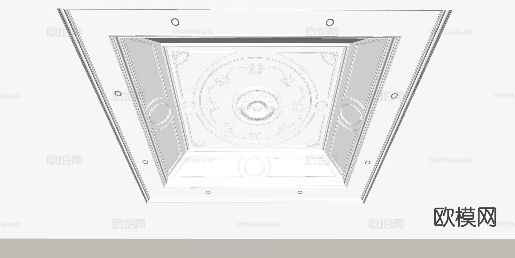 欧式天花吊顶su模型