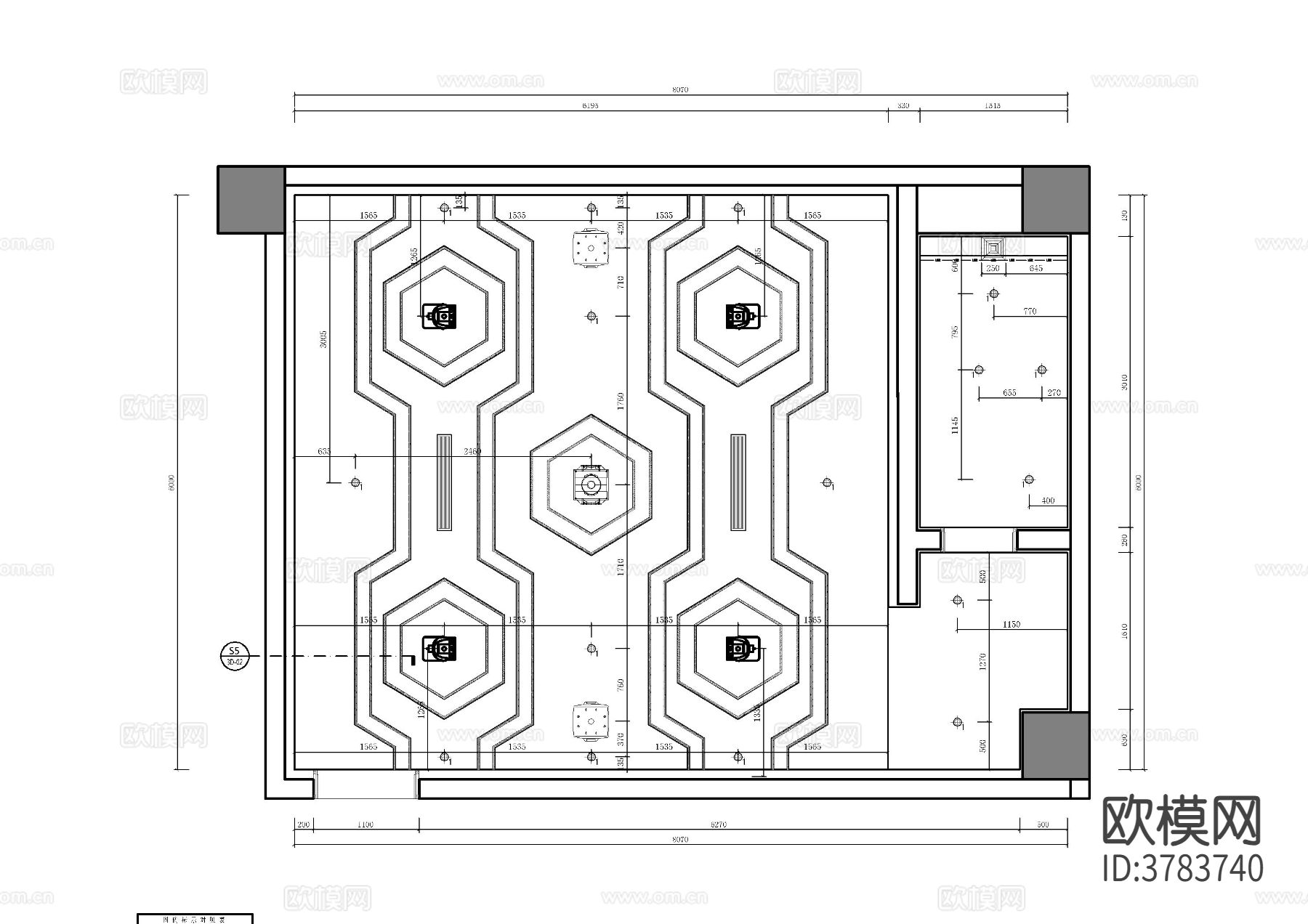 科技感KTV包厢CAD施工图