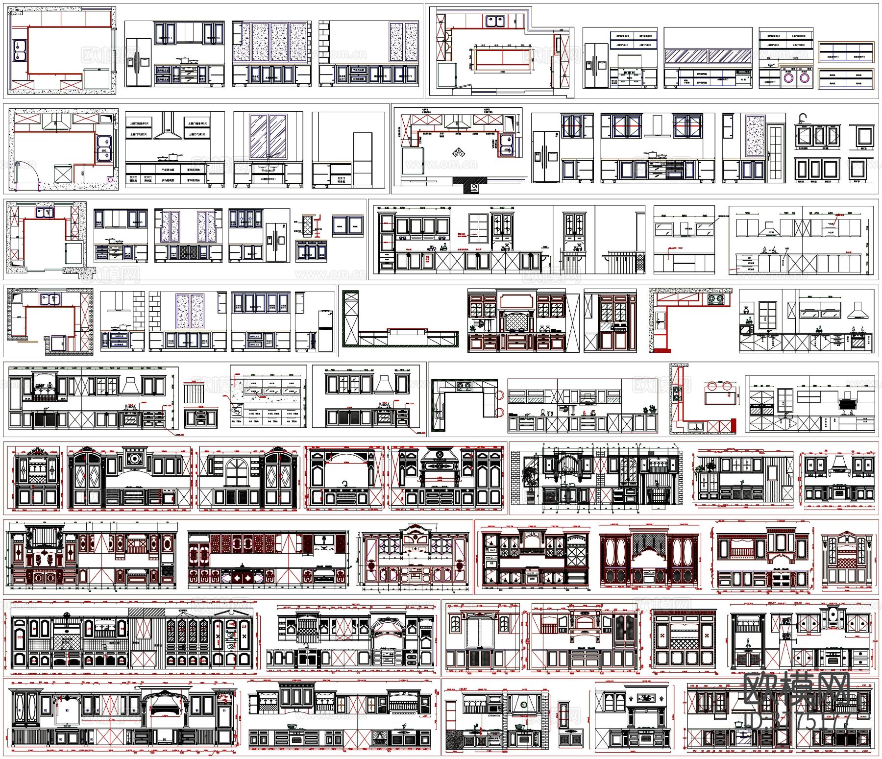 橱柜CAD图库下载（渲染图1）