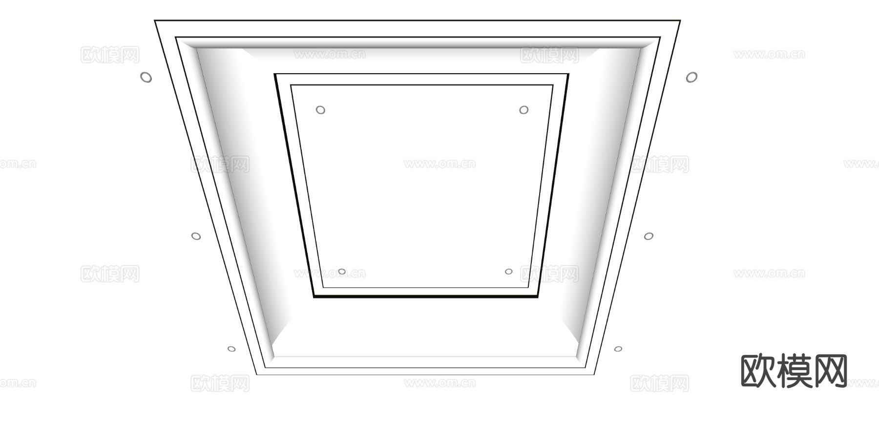 现代天花吊顶su模型