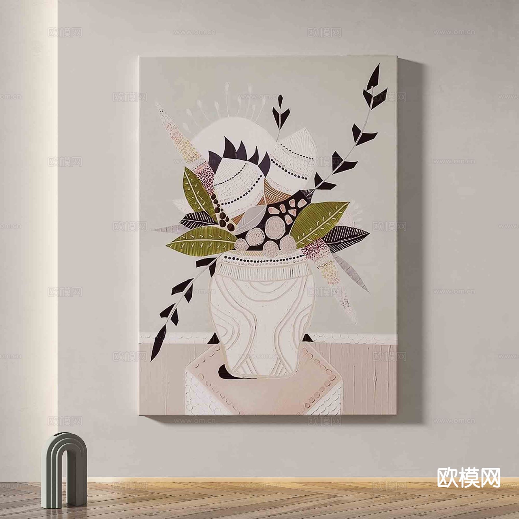 复古画 简约画 油画 装饰画3d模型