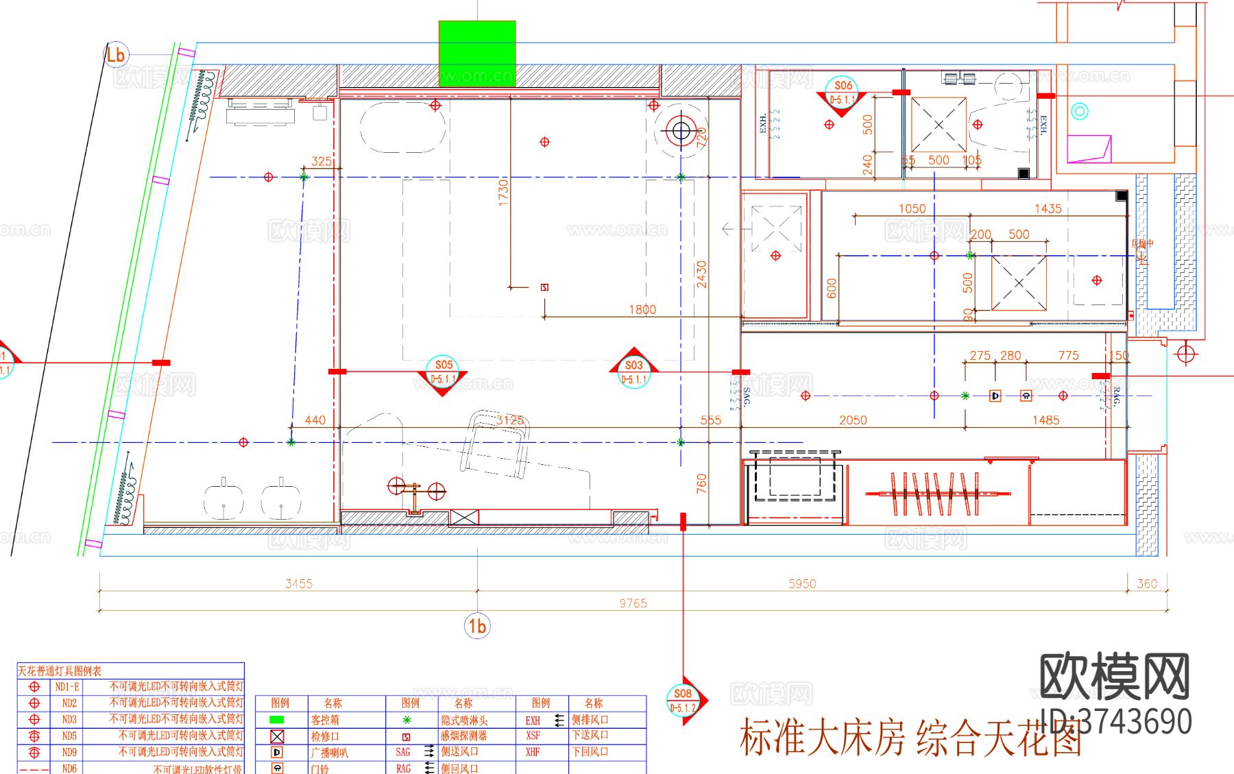 酒店客房CAD施工图