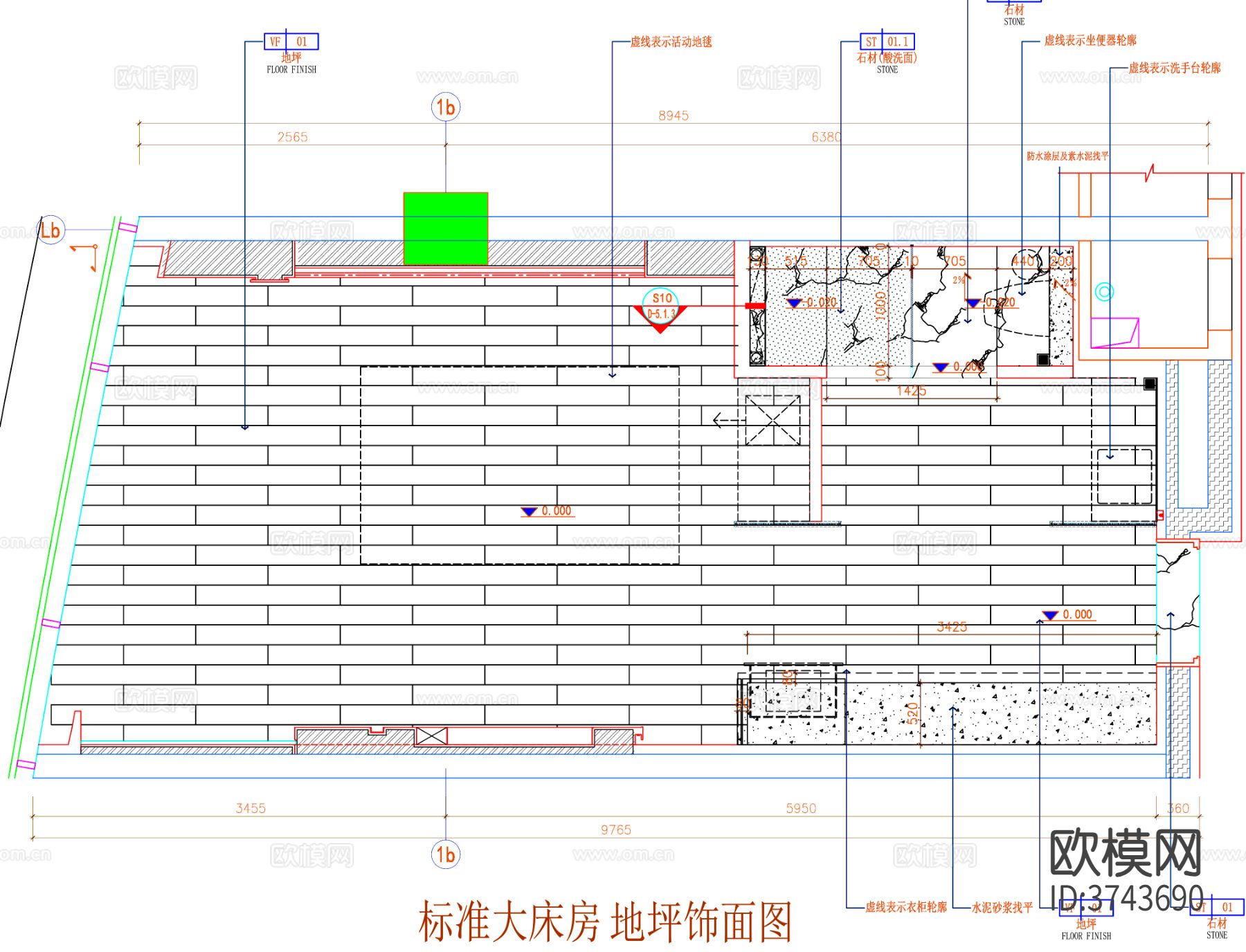 酒店客房CAD施工图