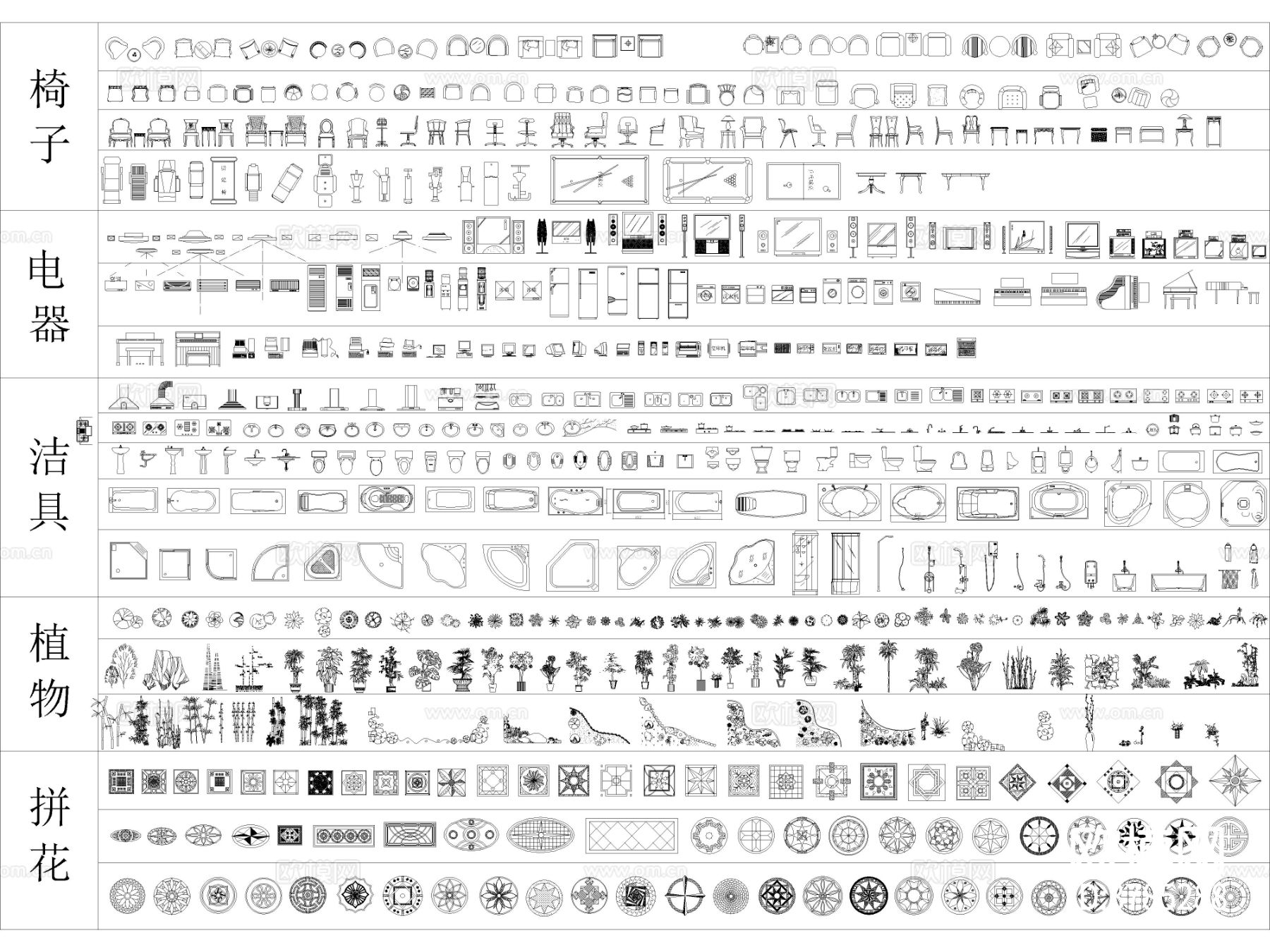 室内平面立面CAD图库