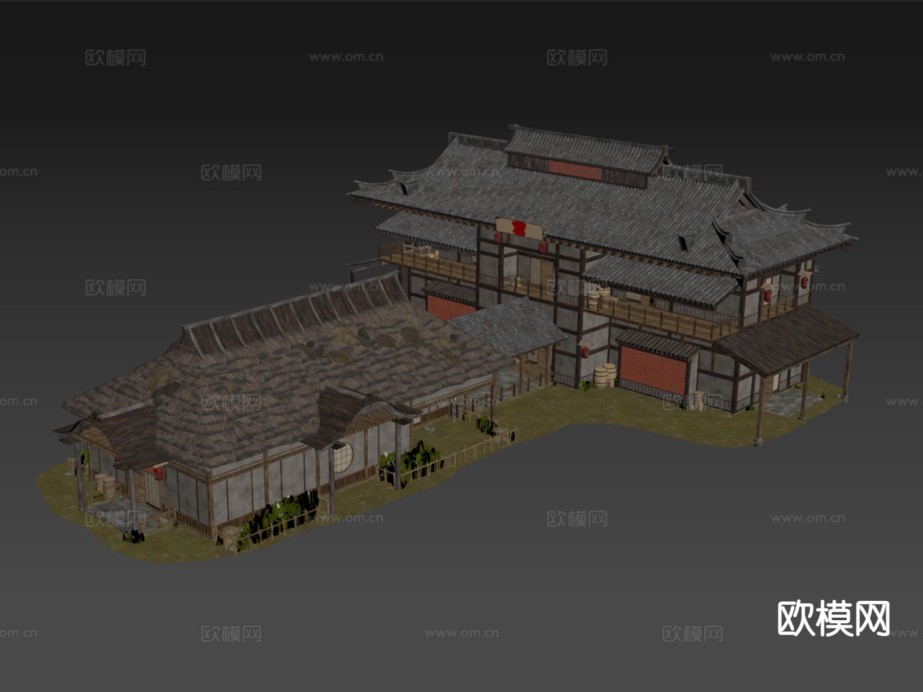 新中式古建 四合院3d模型