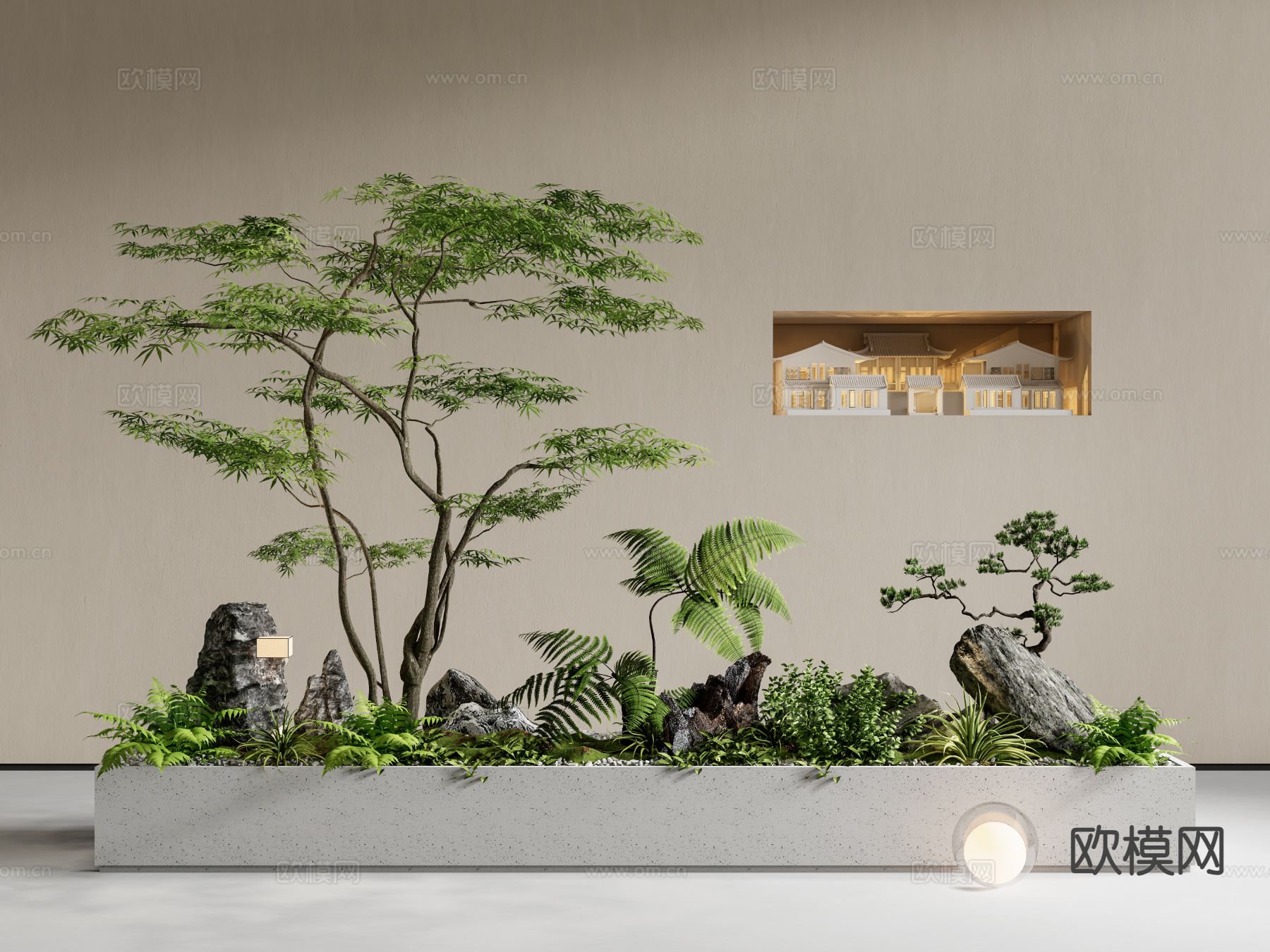 现代植物堆 景观造景 庭院小品3d模型