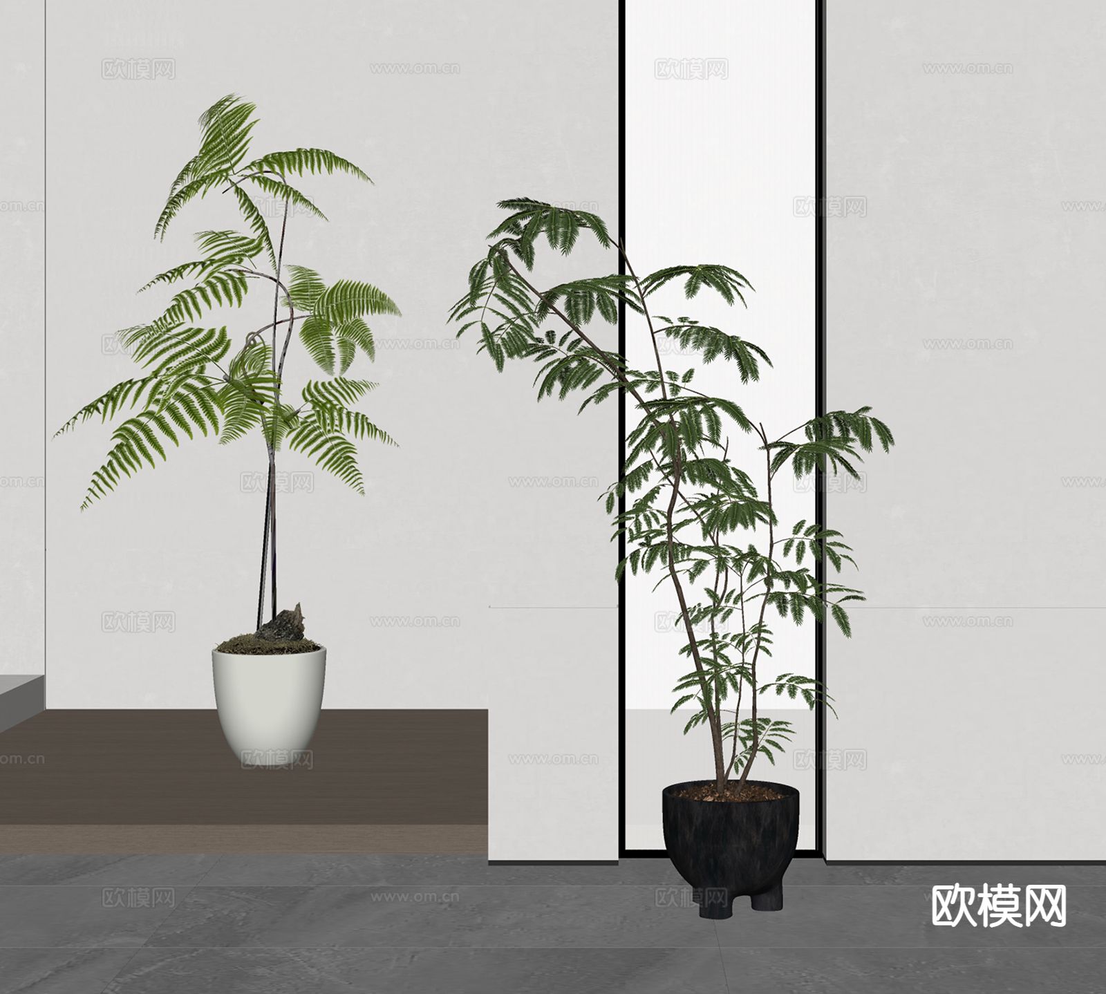 现代绿植盆栽su模型