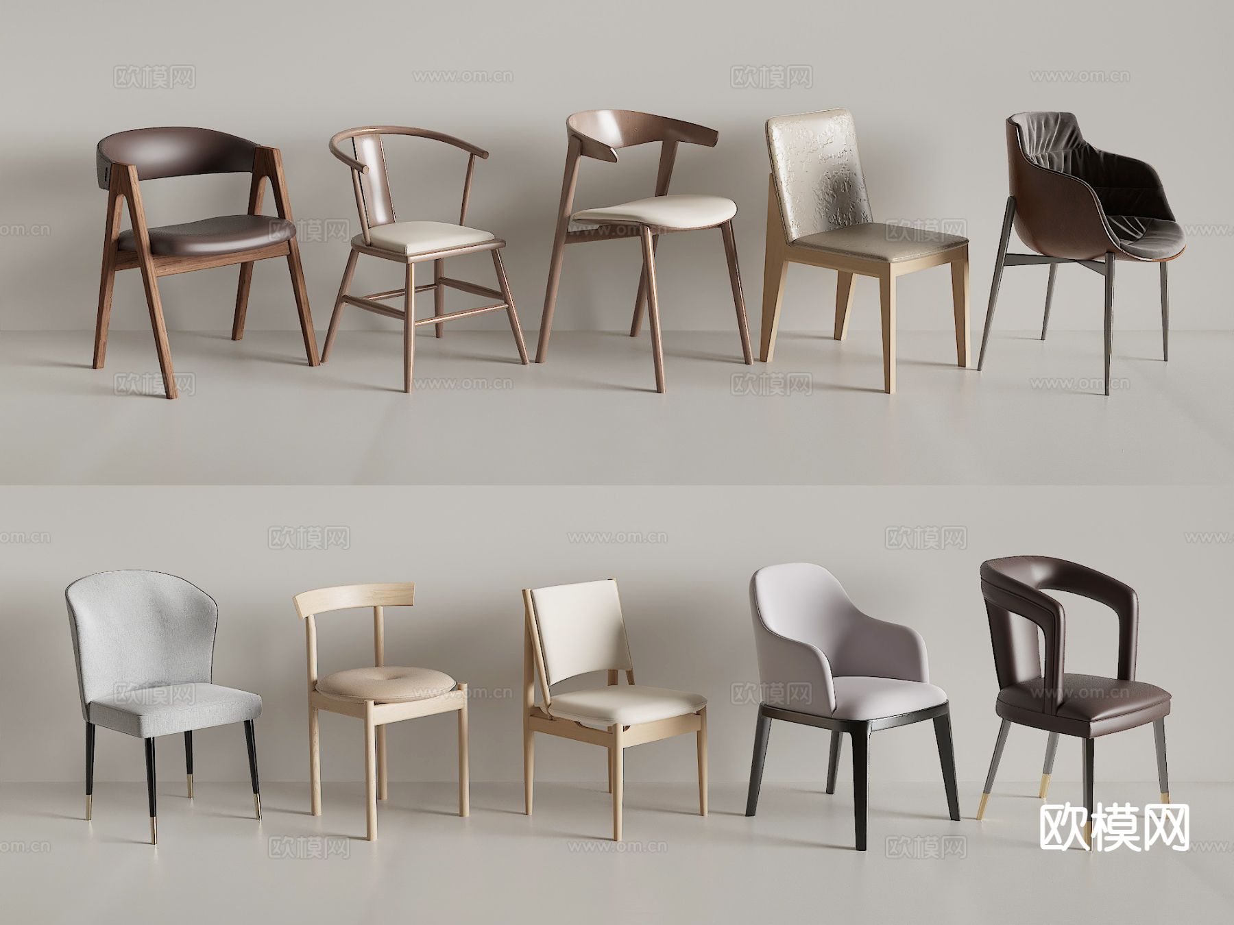 中古风椅子 餐椅3d模型下载