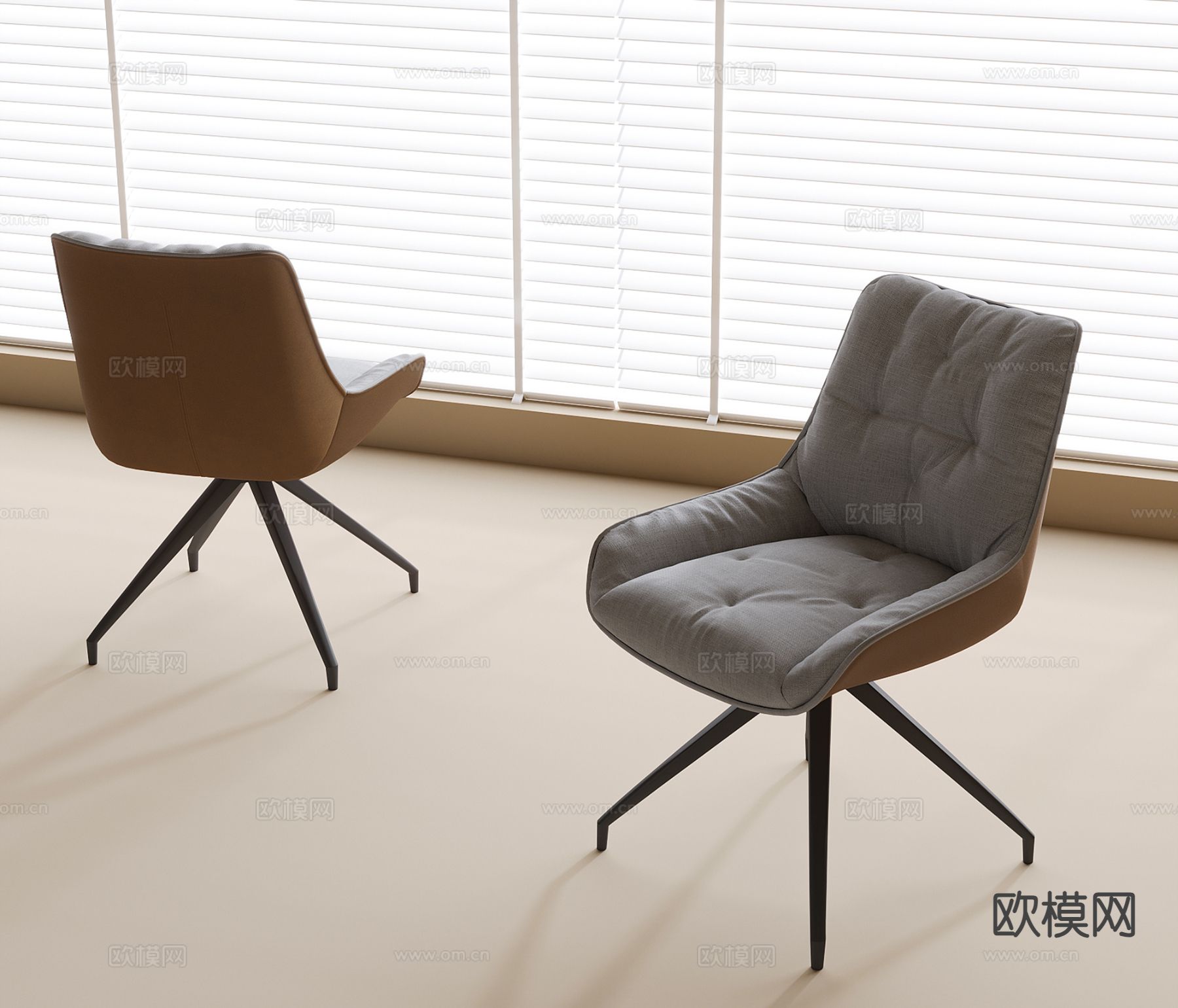 现代办公椅 班前椅 职员椅3d模型下载