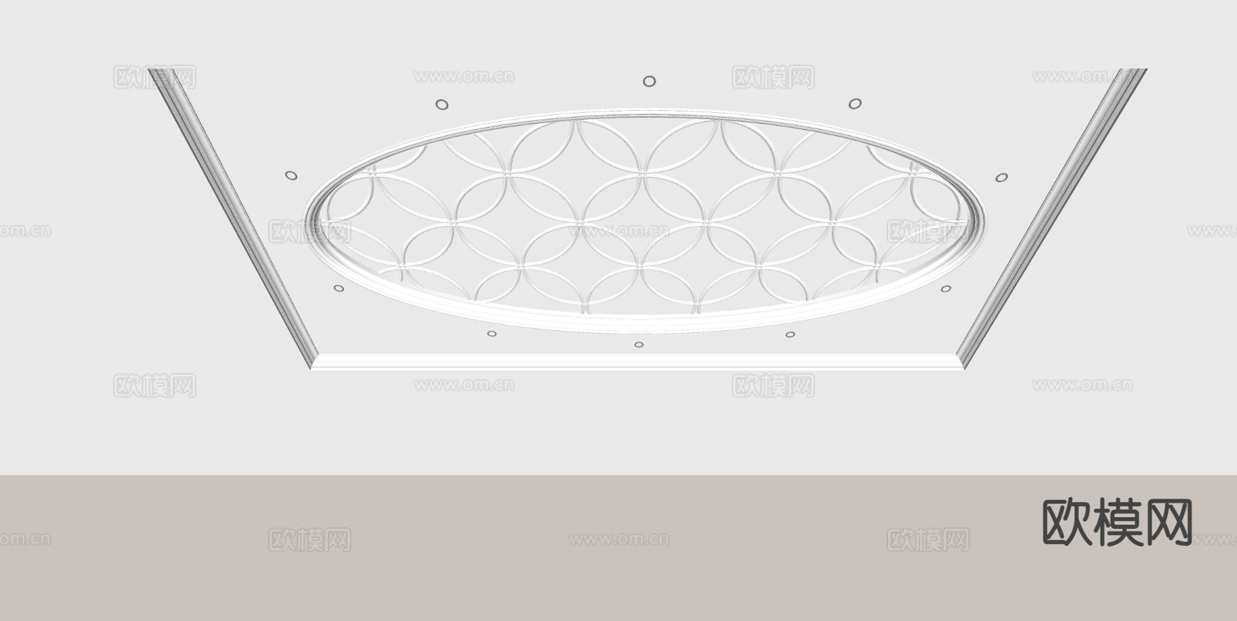 欧式天花吊顶su模型