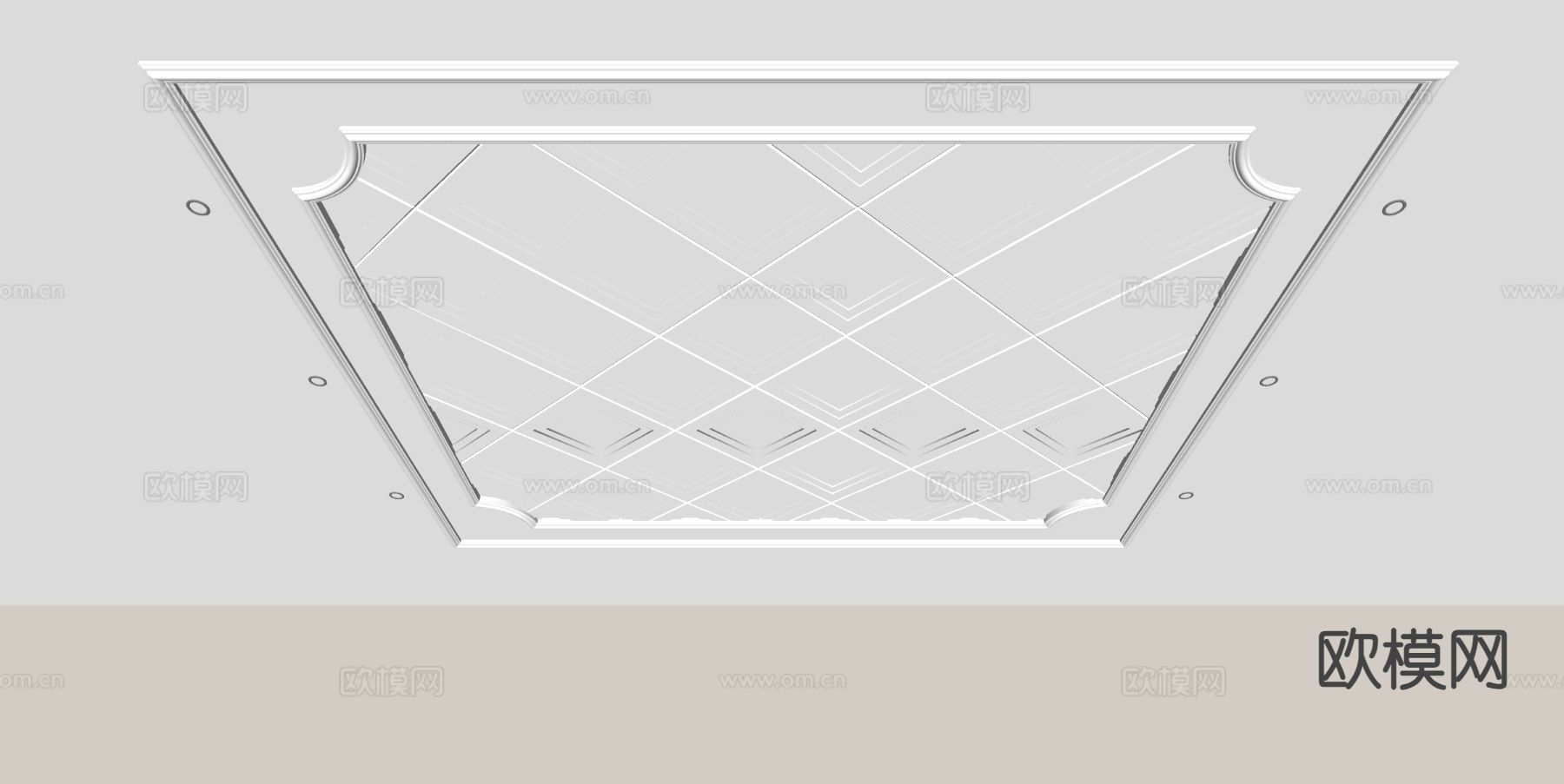 欧式天花吊顶su模型