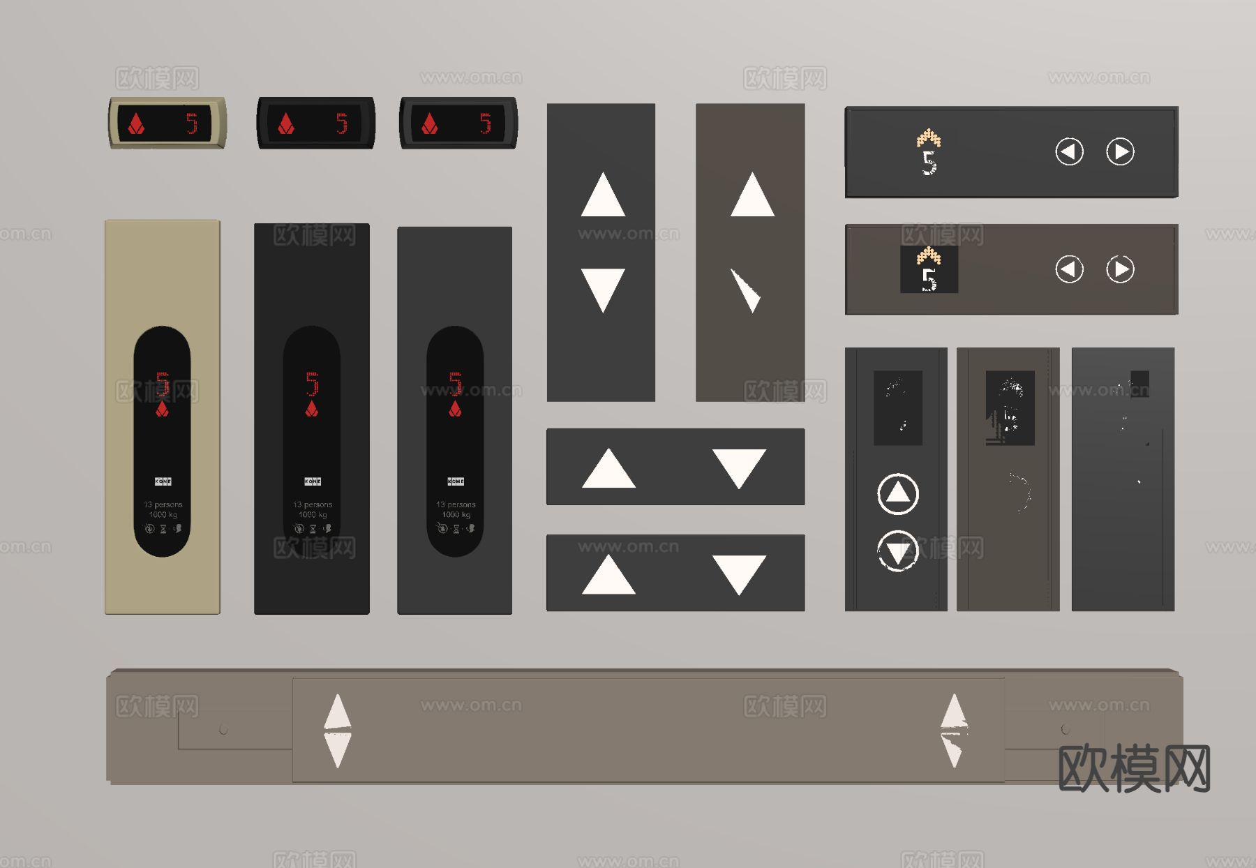 电梯开关 按键按钮 显示器 楼层开关3d模型
